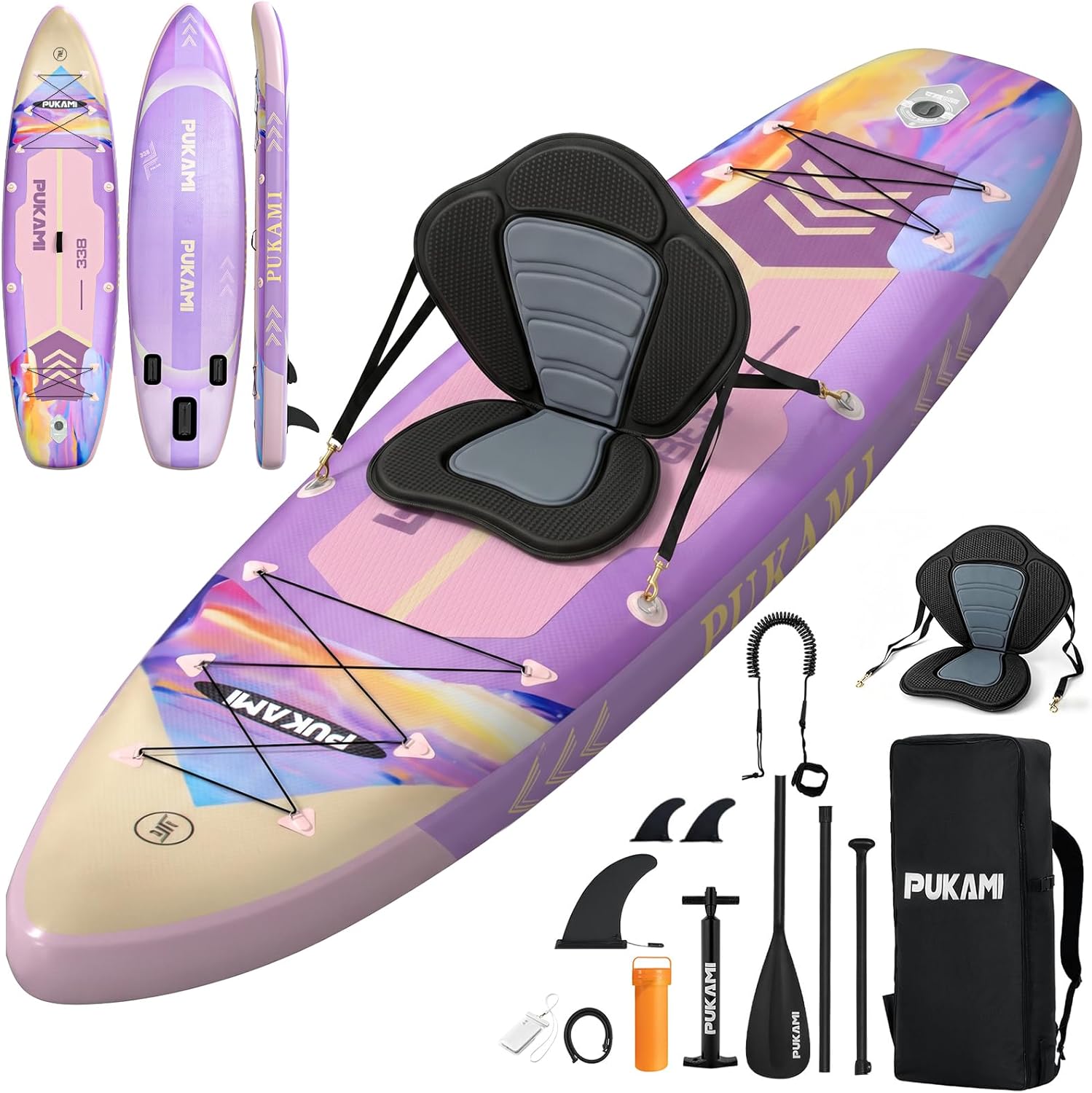 Fishing Backpack - Papan Dayung Tiup Ekstra Lebar, 11'1